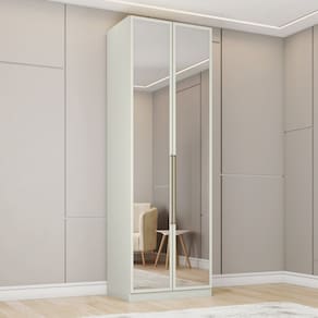 Guarda-Roupa Solteiro Modulado Predileto 2 Portas 3 Gavetas com Espelho