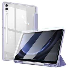 Capa acrílico + película vidro lavanda tab s9 fe+ x610