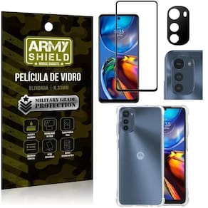 Película de câmera moto e32 + capa + película 3d - army