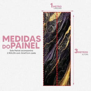 Papel De Parede Painel 3D Mármore Dourado Preto Roxo 1M