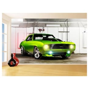 Papel De Parede 3D Carro Antigo Camaro Chevrolet 3,5M Cxr06