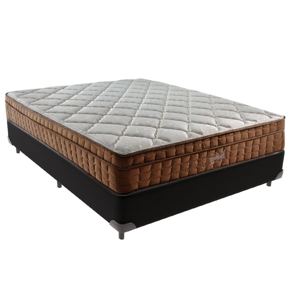 Cama Box Casal e Colchão Ortopédico Anjos Star Pillow Molas