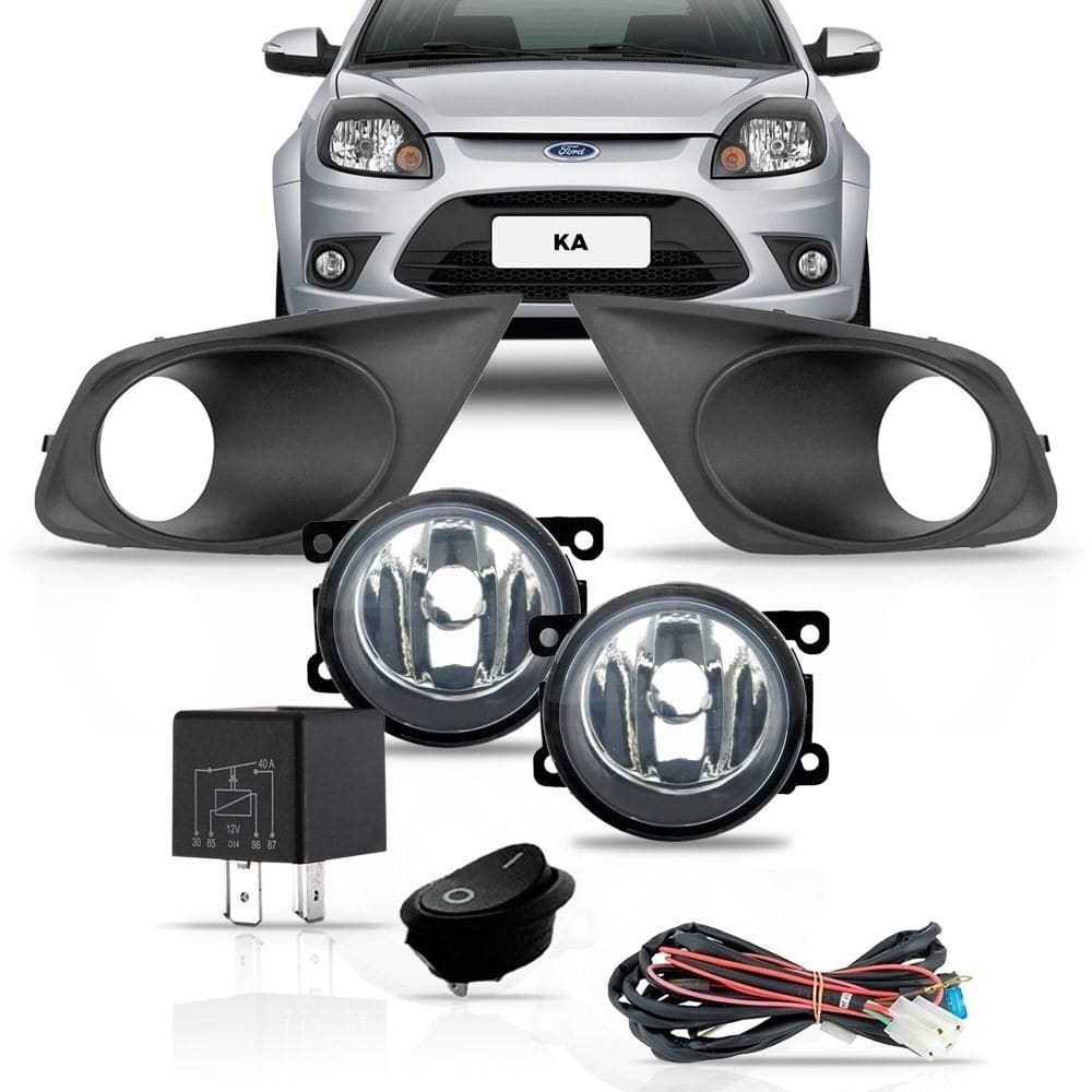 Kit farol milha auxiliar ford ka 2012 2013 2014 completo