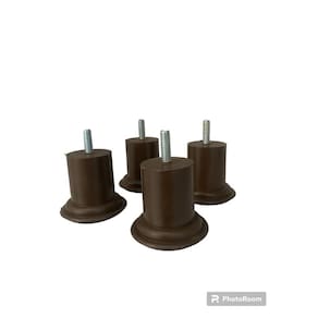 Pé Para Cama Box e Sofá 6cm x 6cm Marrom Redondo Kit 8 unidades
