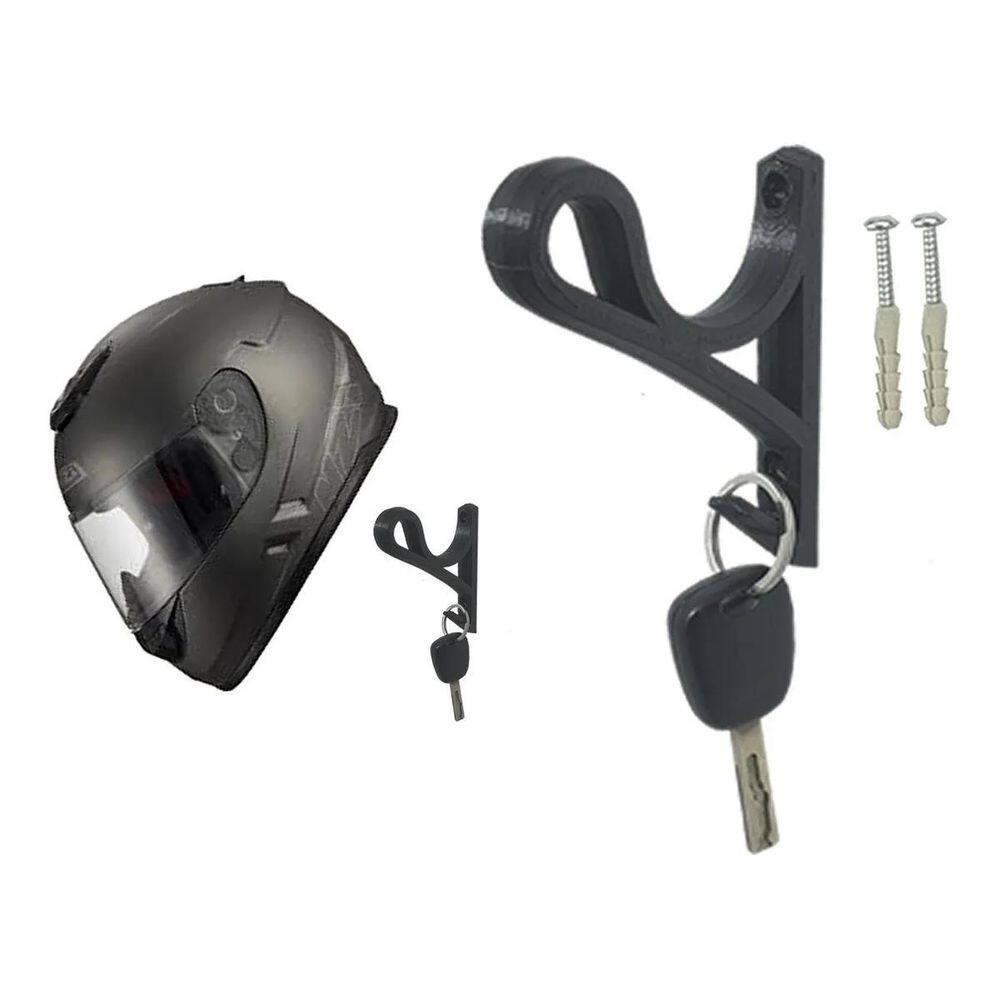 Kit 6 suportes de parede para capacetes com gancho parafusos