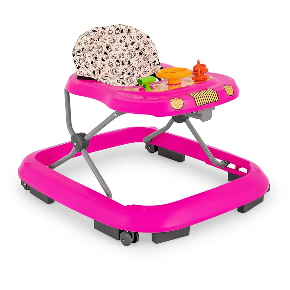 Andador De Bebê Infantil Musical Safari Rosa Tutti Baby Capacidade 12Kg Com Freio E Altura Regulável