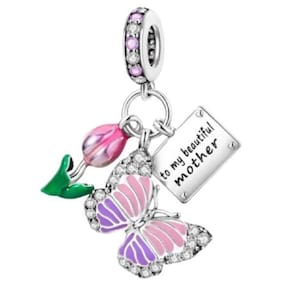 Berloque borboleta tulipa carta joia prata 925 animais flor