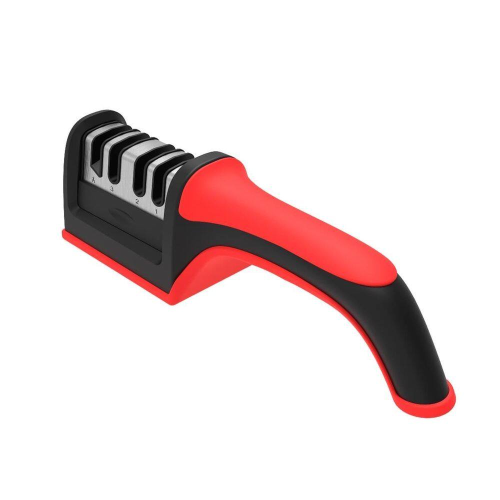 Afiador amolador manual de facas diamantado vermelho