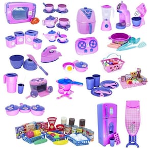 Mega kit completo infantil cozinha eletro mercado 126pç