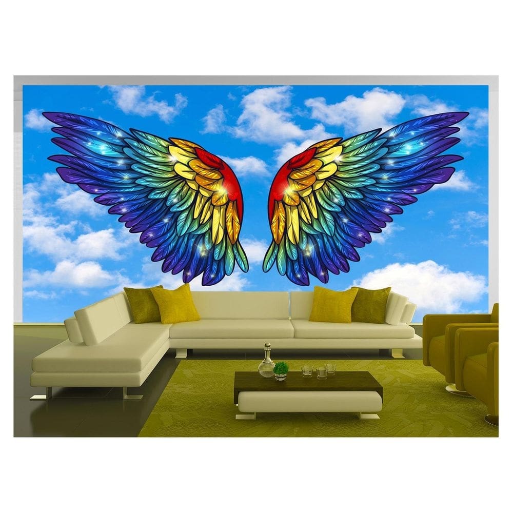 Papel De Parede 3D Arte Asas Selfie Insta Cores 3,5M Tra312