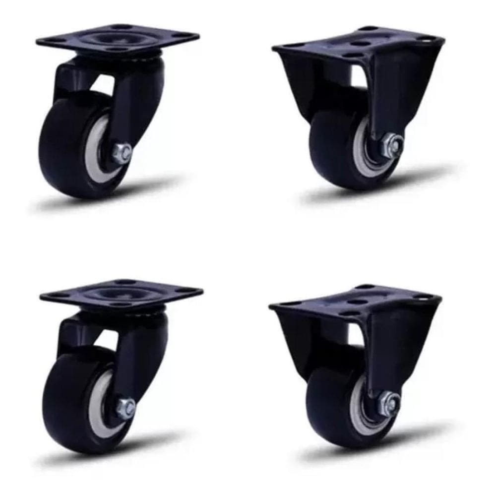 Rodizio black para móveis roda preta kit glb 210 e flb