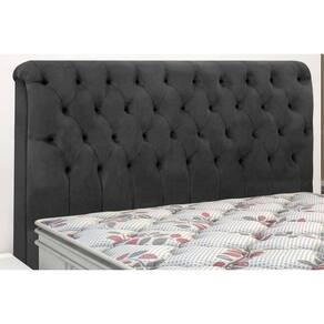 Cabeceira Cama Box Estofada King King Imperatriz Plus Suede Cinza - Simbal