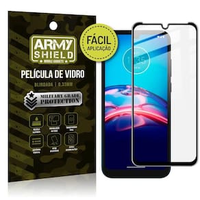 Película de vidro 3d moto e7 fácil de aplicação - armyshield