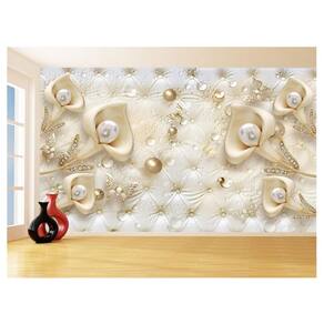 Papel De Parede 3D Floral Textura Sala Flores 3,5M Xfl336