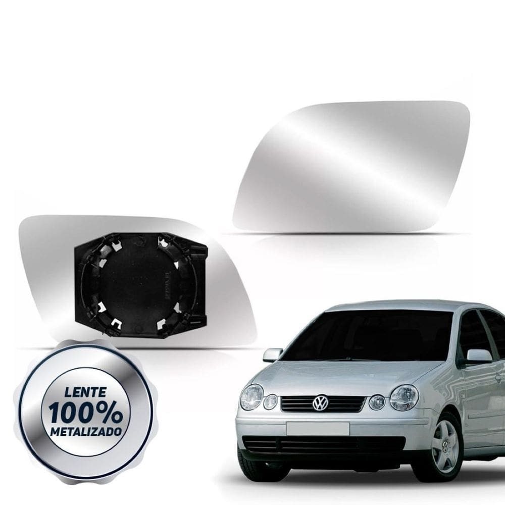 Lente retrovisor polo 2002 a 2010 com base