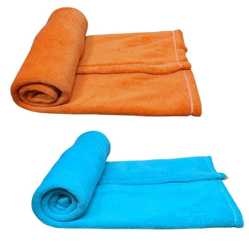 Kit 2 mantas pet cor laranja e azul