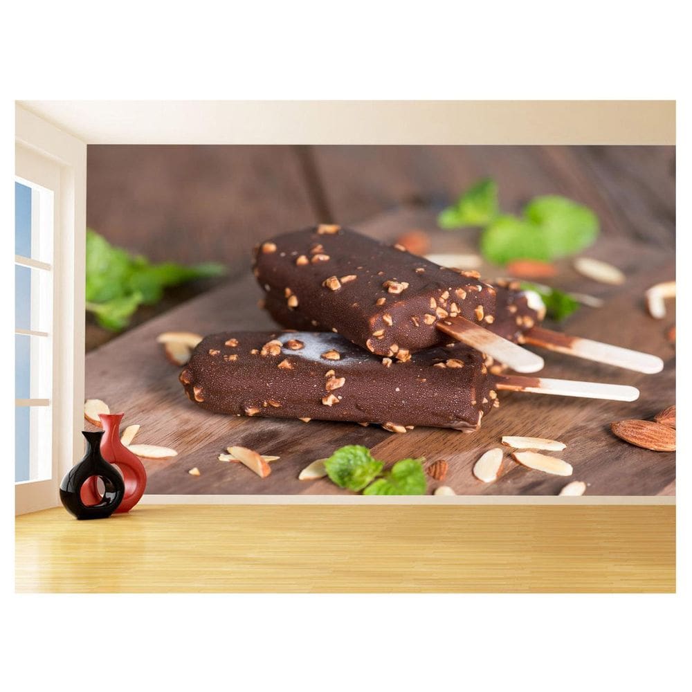 Papel De Parede Alimentos Sorvete Palito Choco 3,5M Al386
