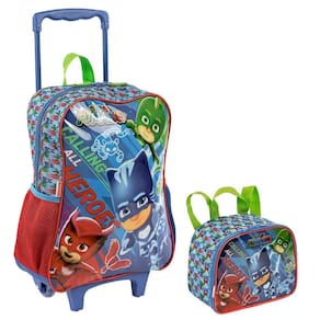 Kit Mochila de Rodinhas E Lancheira PJ Masks Colorido