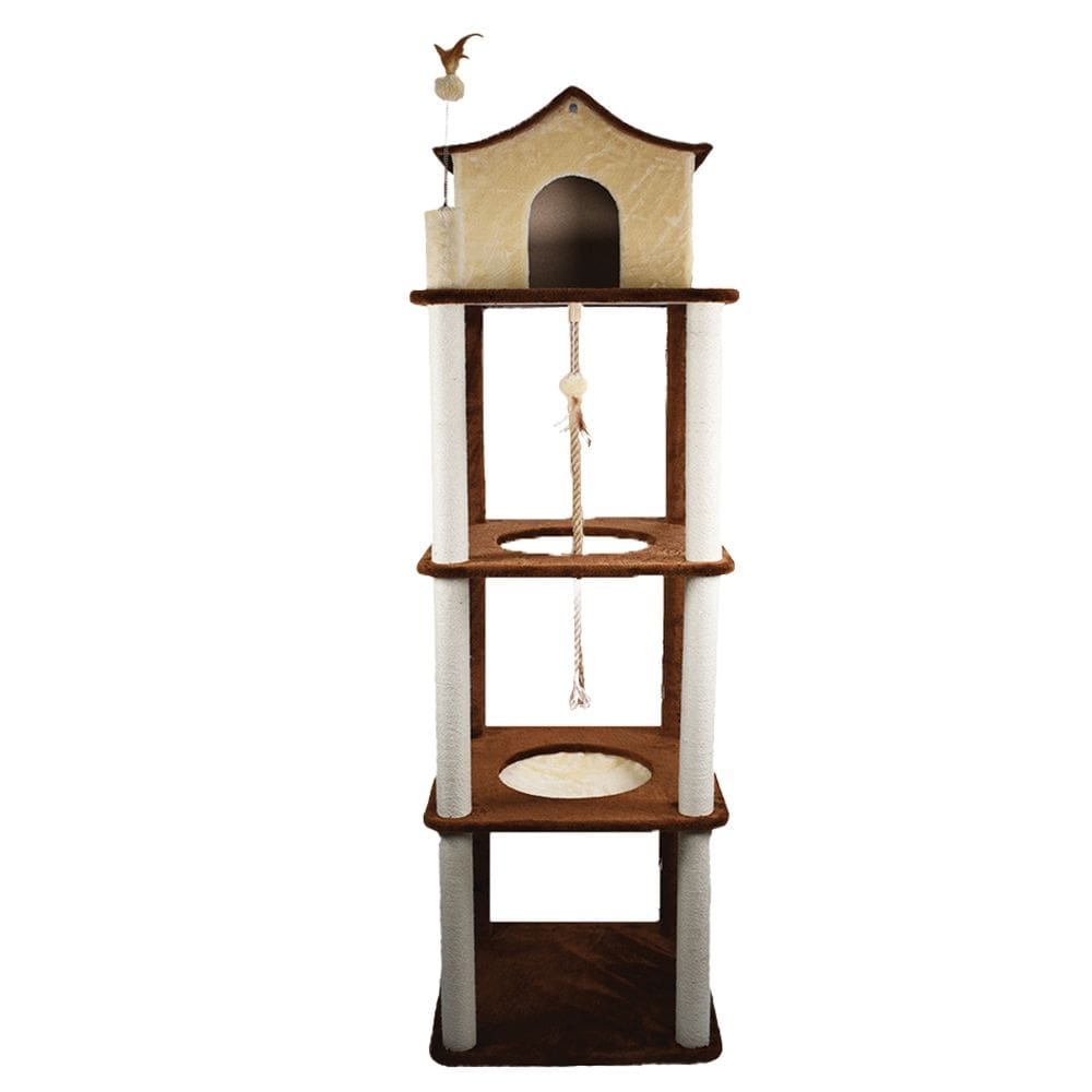 Arranhador Brinquedo Pet P/ Gatos Torre 4 Andares + Casinha