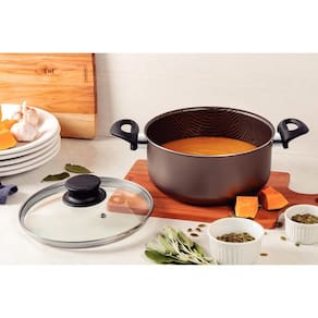 Caçarola antiaderente tramontina paris 18cm tampa vidro 2,1l