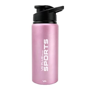 Garrafinha Squeeze Alumínio Brilhante com Trava 750ml Academia Vg+ Rosa