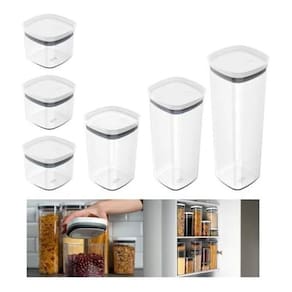 Kit 6 potes organizador herméticos porta alimentos