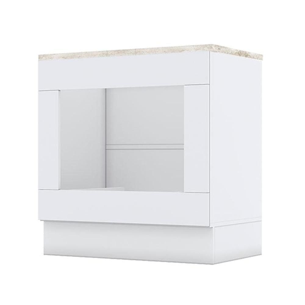Balcão Forno de Embutir Americana Branco com Tampo para Cooktop Calcare – Henn
