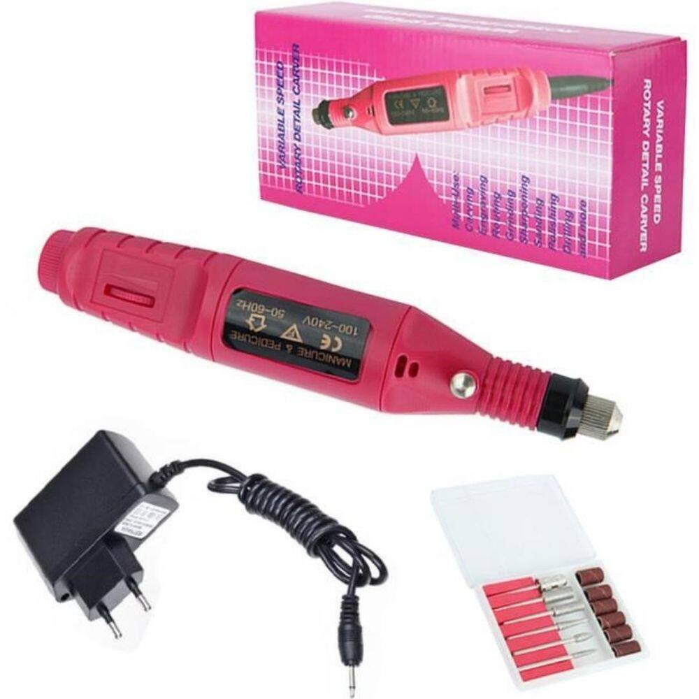 Kit lixa lixadeira motor unhas elétrica profissional bivolt