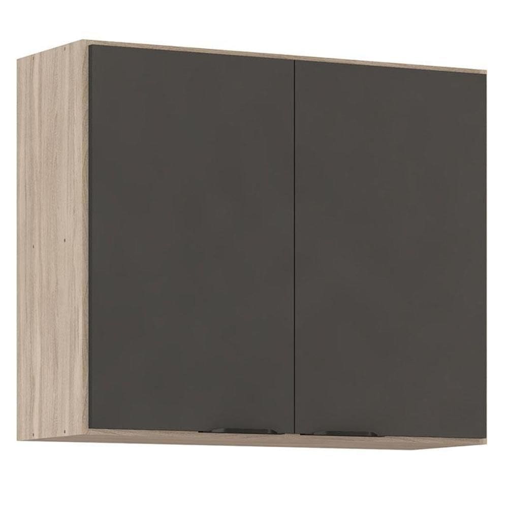 Armário Aéreo para Cozinha Firenze 2 Portas Avena Grafito - Demóbile