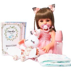 Bebê reborn bailarina boneca linda silicone com acessórios