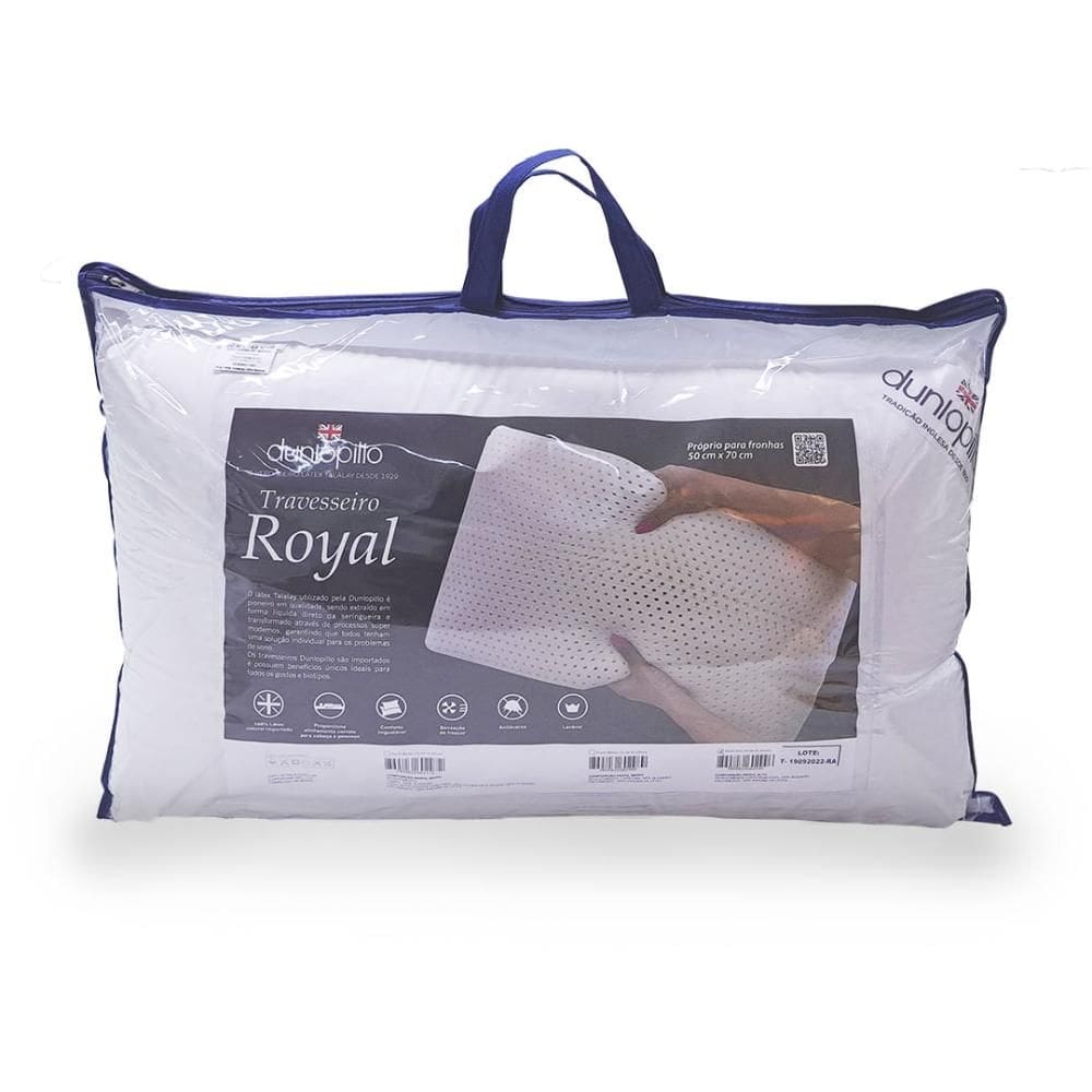 Travesseiro Dunlopillo Royal Látex - Modelo Alto