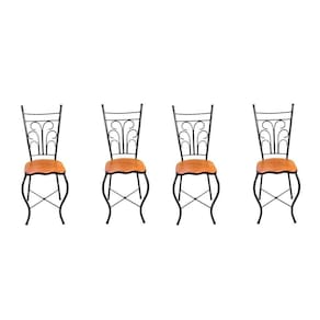 Cadeira De Jantar Para Mesa De Chá Conjunto Com 4 Estilo Industrial Rustica Ferro E Madeira Artesanal