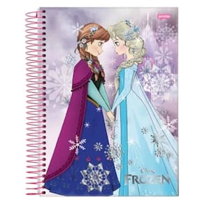 Caderno frozen com arame com pauta a4 200 folhas capa dura