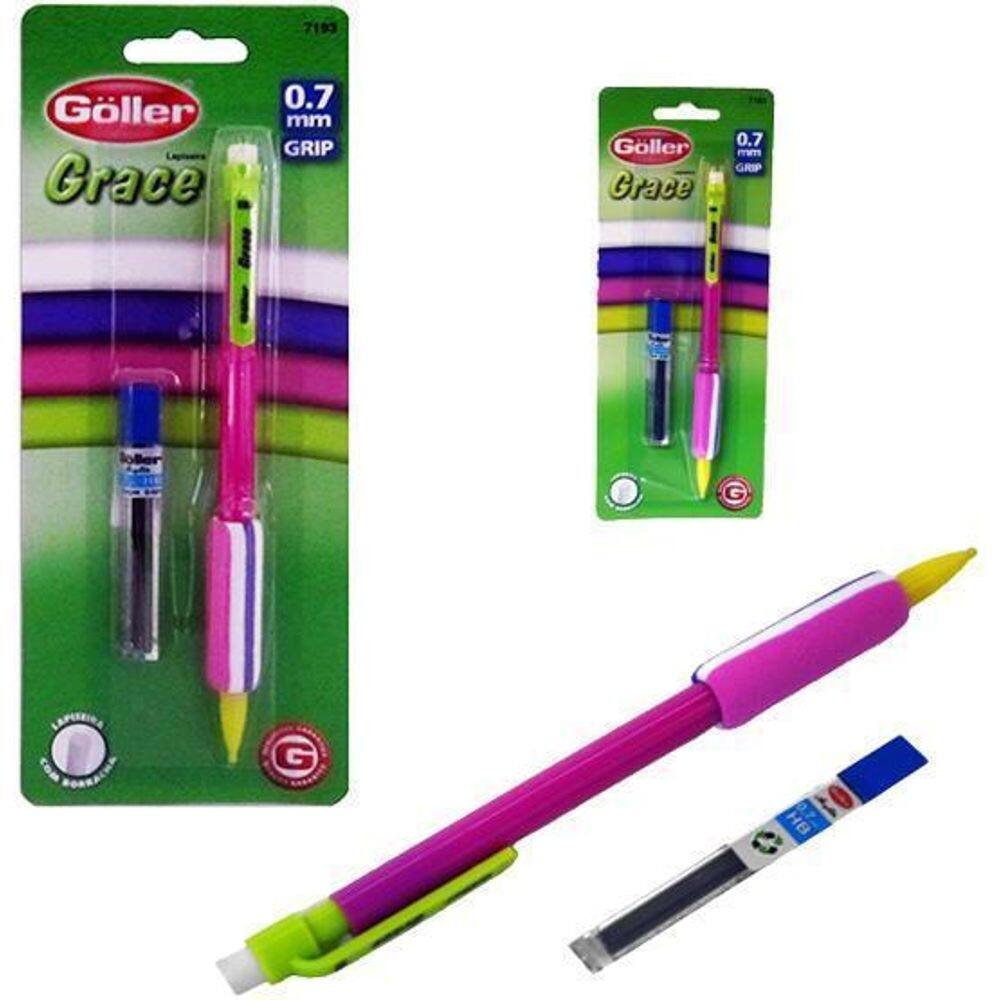 Lapiseira grace 0.7mm com 1 tubo de grafite na cartela