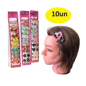 10 presilhas de cabelo tic tac laço infantil