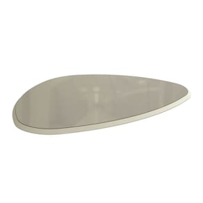Tampo de Mesa de Jantar Triangular Com Vidro 135x105 Off Withe
