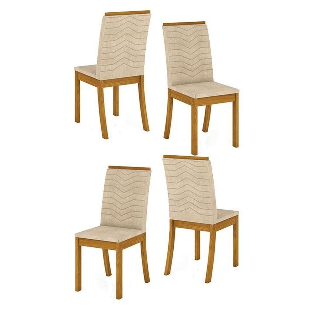 Cadeira para Mesa de Jantar Isa Kit 04 Peças Linho – Henn