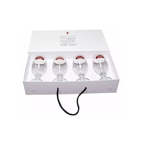 Quatro taças stella artois 250 ml importado maleta especial