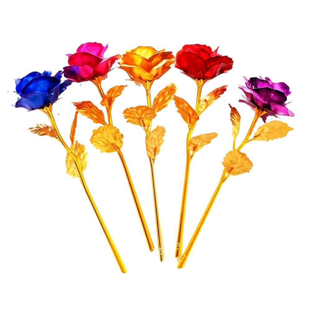Kit 5 belas rosas de ouro encantadas
