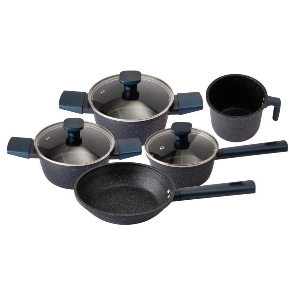 Jogo 5 Panela Cook Revestimento Cerâmico Royal Tampa Vidro