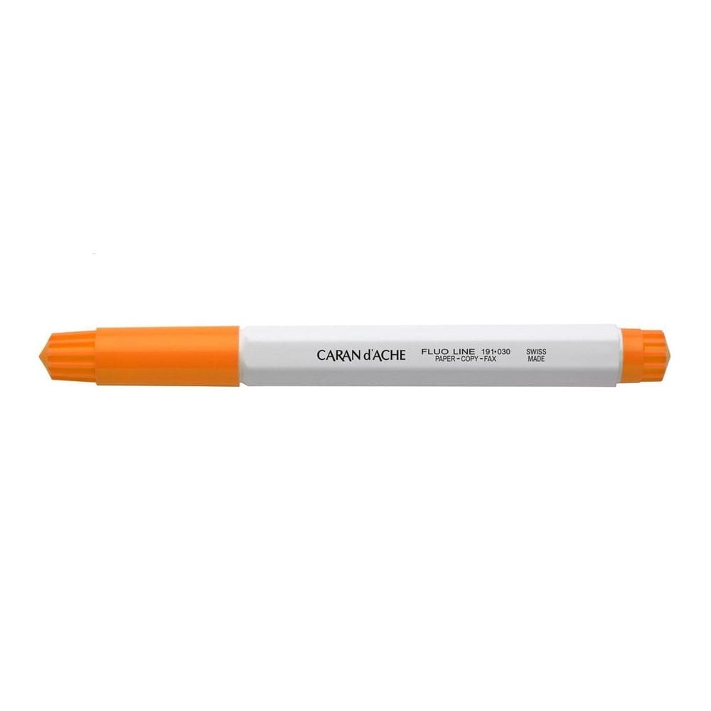 Marca-texto caran dache a base de agua laranja fluorescente