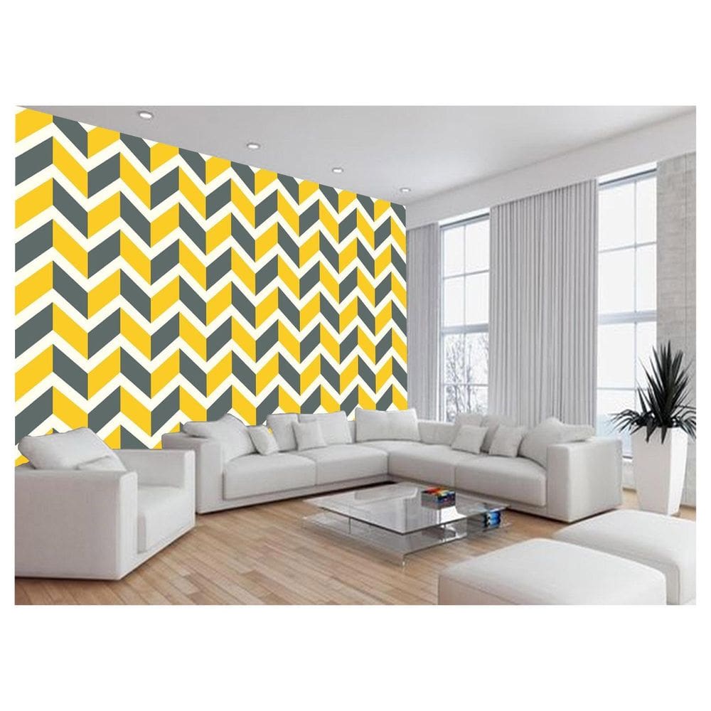 Papel De Parede 3D Sala Chevron Zig Zag Listras 3,5M Zig28