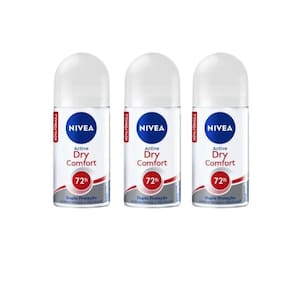 Desodorante roll-on nivea 50ml fem dry comfort - -kit 3un