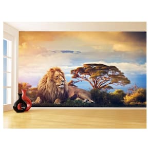 Papel De Parede 3D Animais Leão África Safari 3,5M Anm455