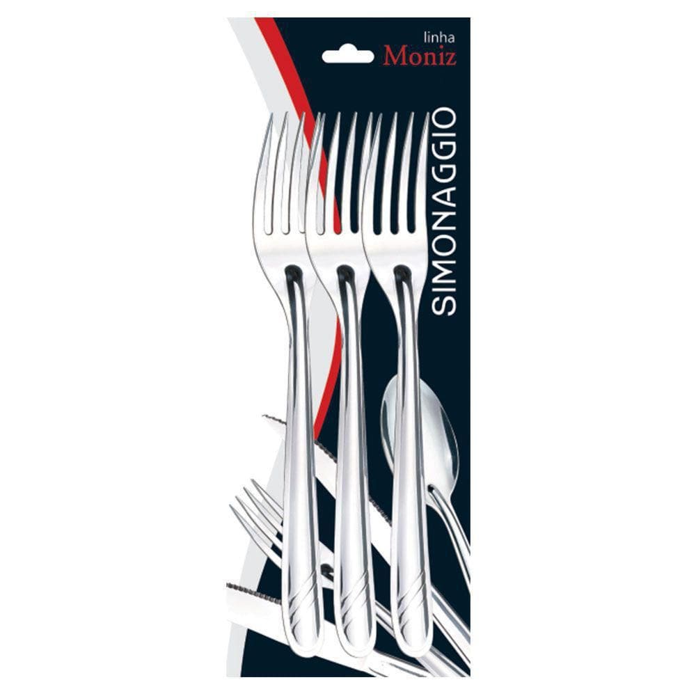 Conjunto com 3 garfos inox 19cm