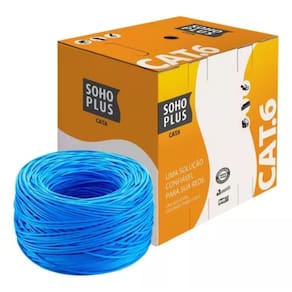 Cabo rede utp rj45 cat6 furukawa sohoplus 100m cor azul