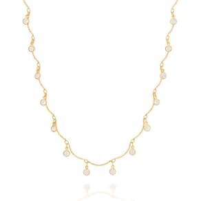 Gargantilha rommanel ouro 18k com zircônias - 42 cm