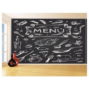 Papel De Parede 3D Estilo Lousa Cozinha Menu Dia 3,5M Lcb32