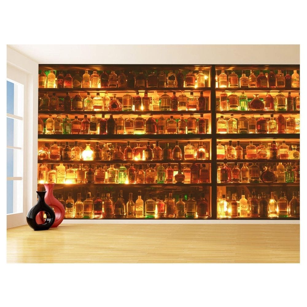 Papel De Parede Bebidas Parede 3D Bar Destilados 3,5M Al267