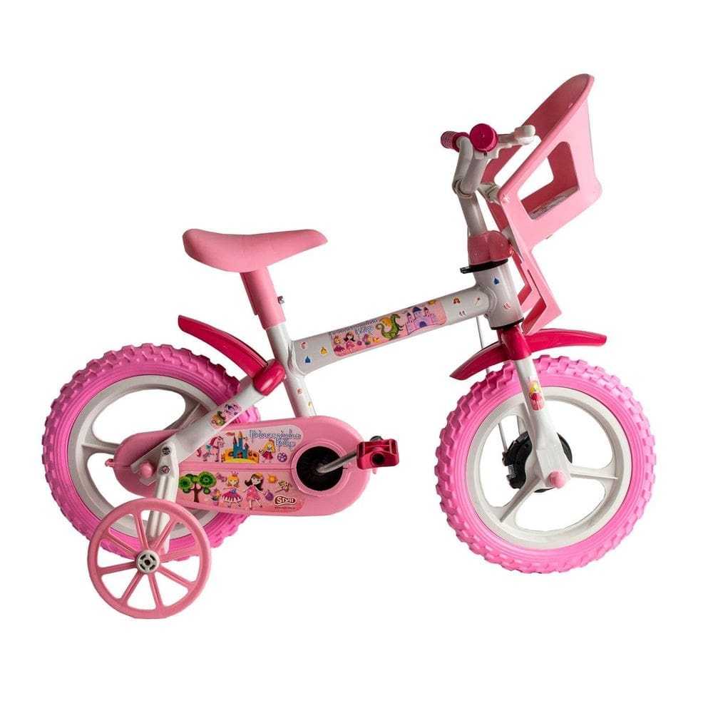 Bicicleta infantil aro 12 com rodinhas bike menina feminina